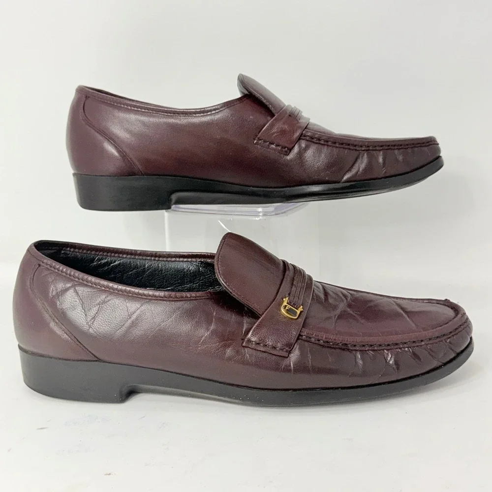 Florsheim Comfortech Mens Burgundy Leather Moc Toe Loafers 13 B 17088-05
